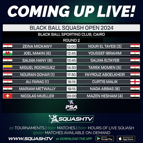SQUASH - Black Ball Squash Open – Segundo dia / Black Ball Squash Open – Day Two: